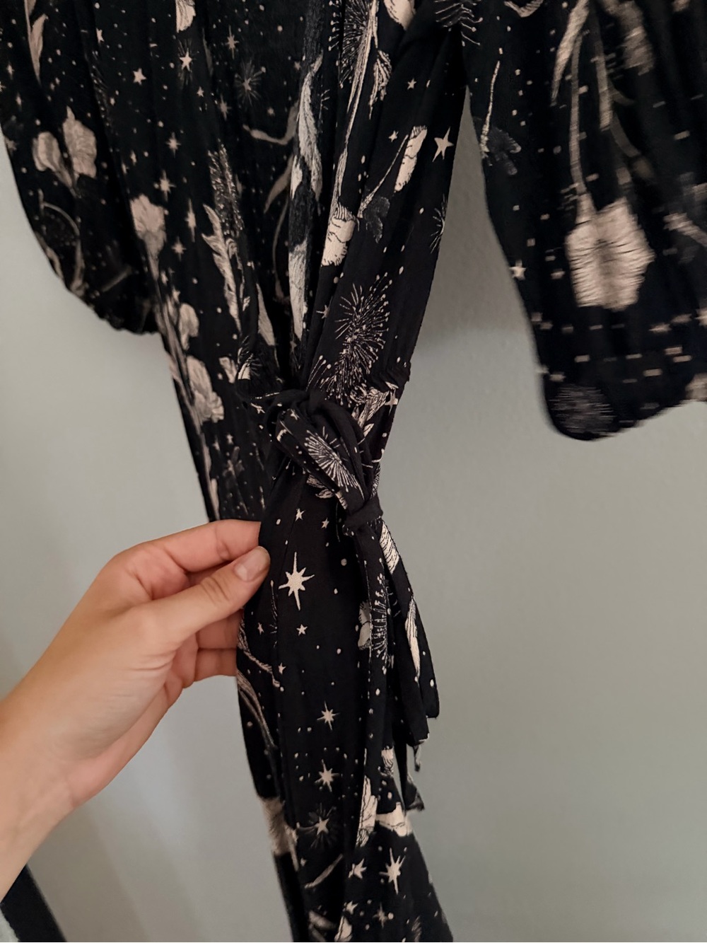Mavi Floral Wrap Midi Dress - Black - Picture 5 of 8